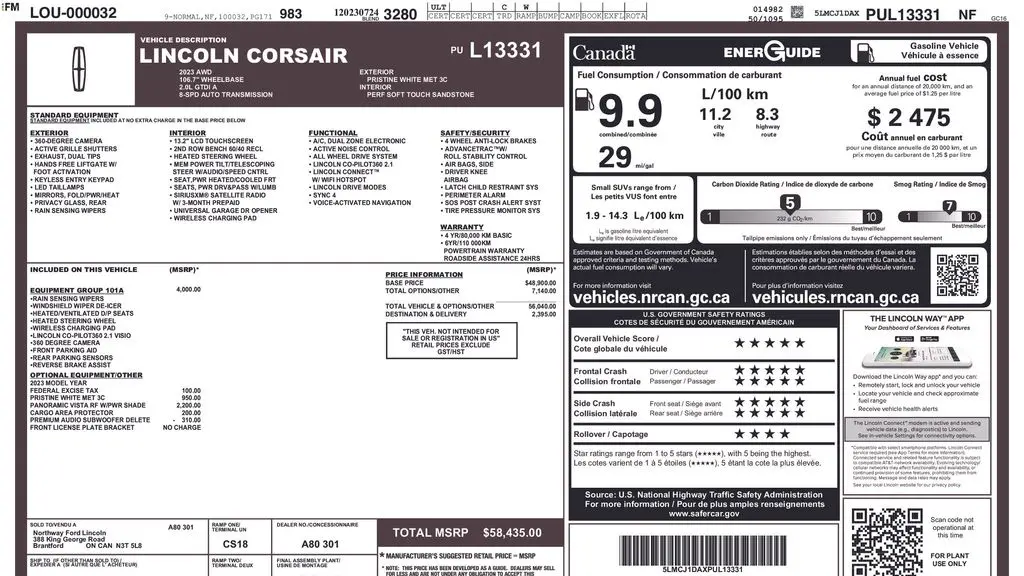2023 Lincoln Corsair Standard