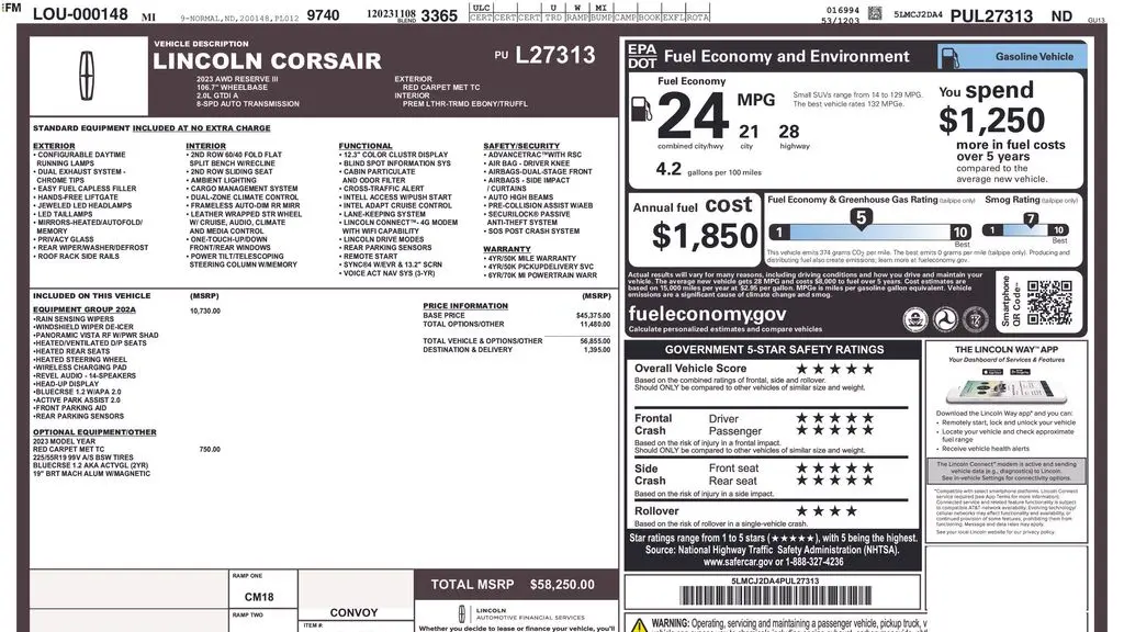 2023 Lincoln Corsair Reserve