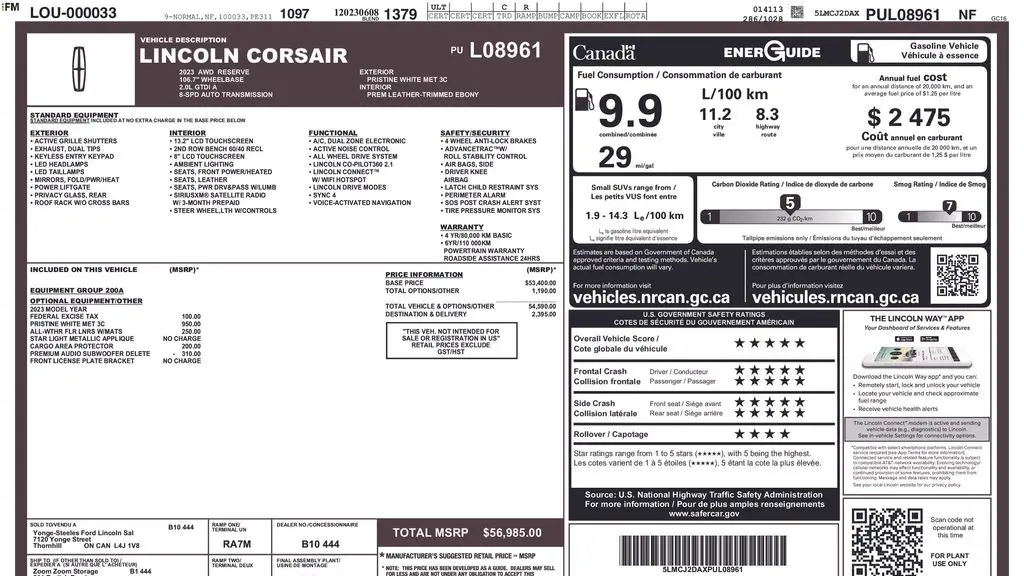 2023 Lincoln Corsair Reserve