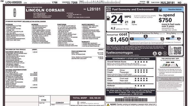 2022 Lincoln Corsair Reserve