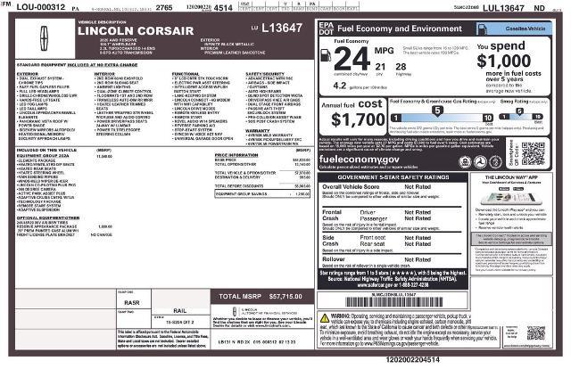 2020 Lincoln Corsair Reserve — photo 1 of 4