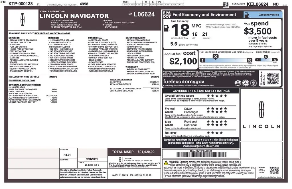 2019 Lincoln Navigator Reserve — photo 1 of 2