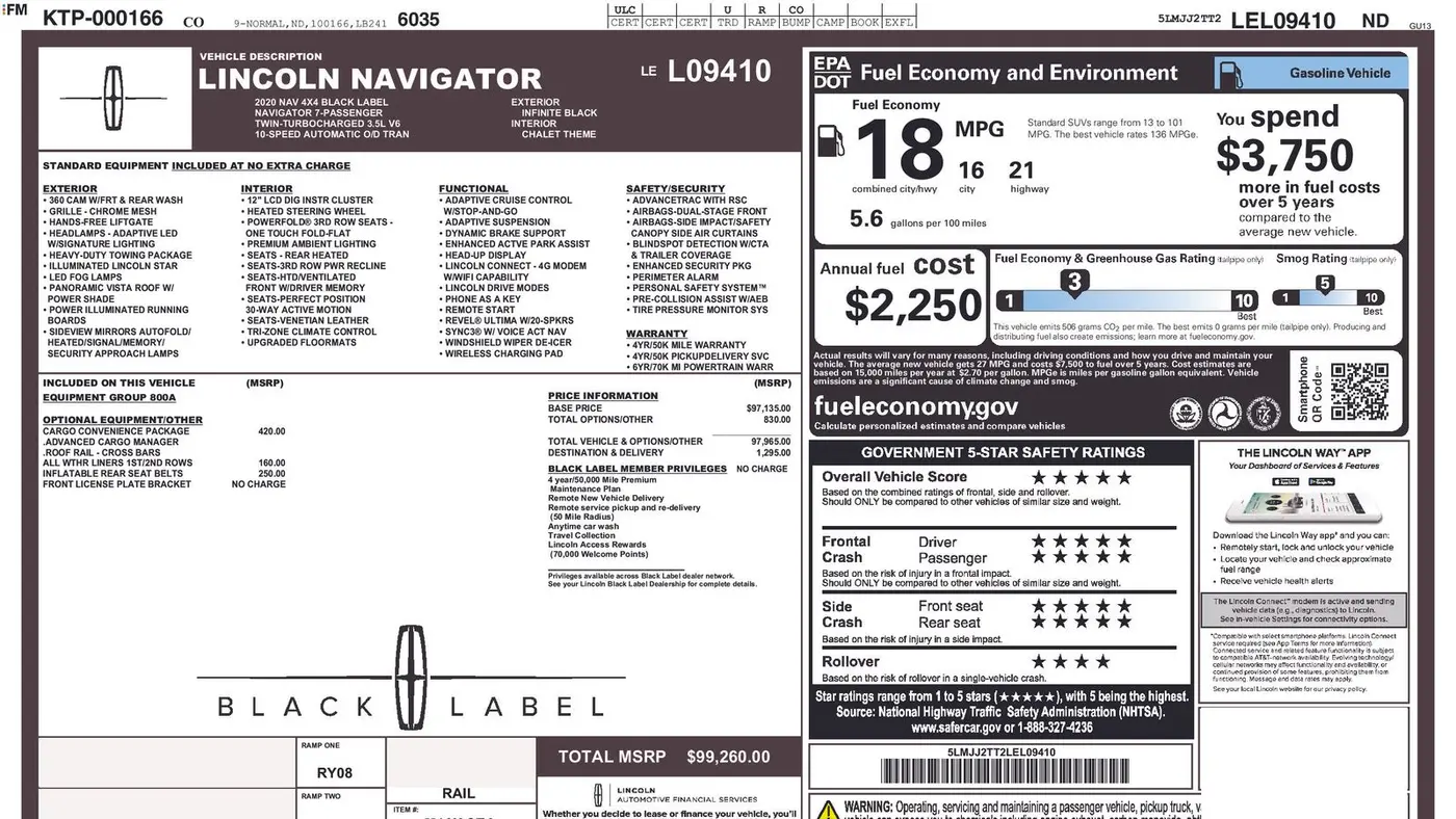 2020 Lincoln Navigator Black Label