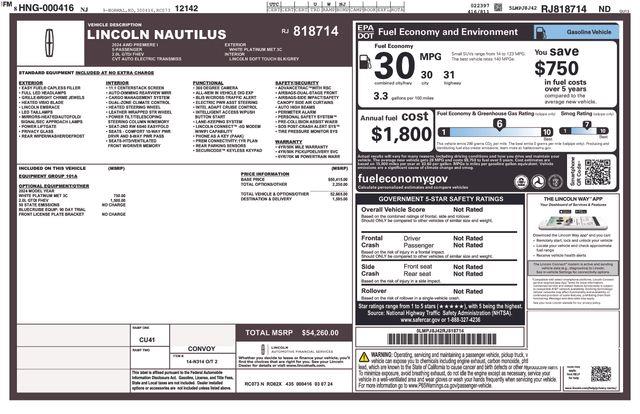 2024 Lincoln Nautilus - $44,189