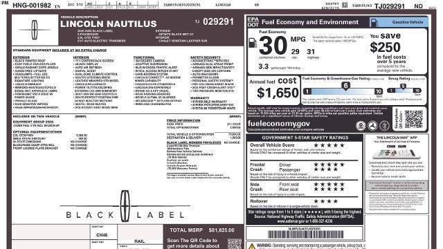 2026 Lincoln Nautilus Hybrid Black Label
