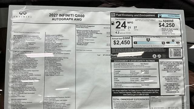 2027 INFINITI QX60 Autograph