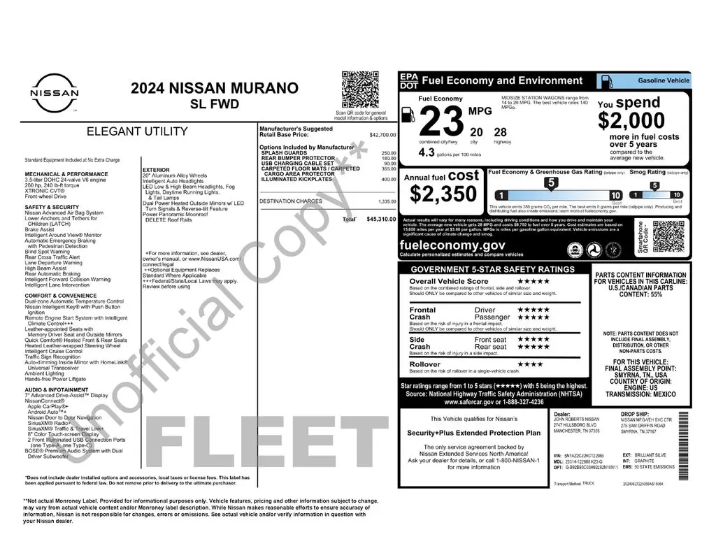 2024 Nissan Murano - $27,848