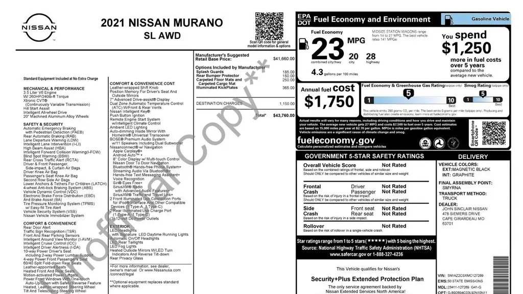 2021 Nissan Murano SL