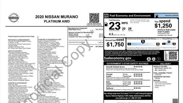 2020 Nissan Murano Platinum