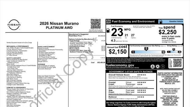 2026 Nissan Murano Platinum