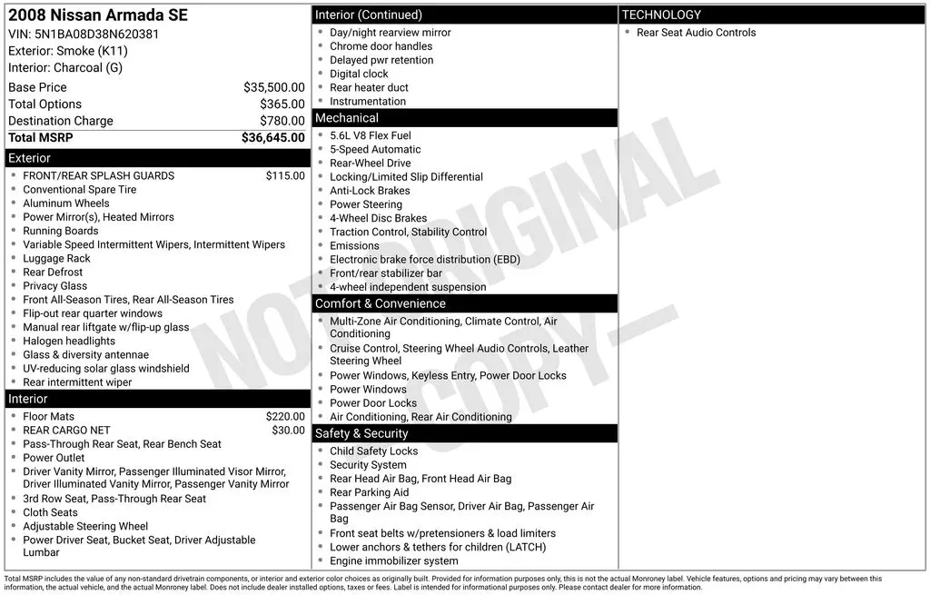 2008 Nissan Armada SE FFV — photo 1 of 6