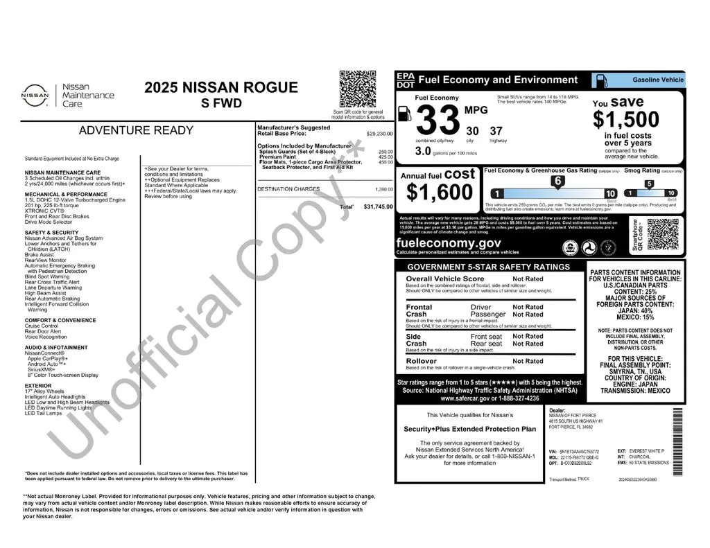 2025 Nissan Rogue - $23,860
