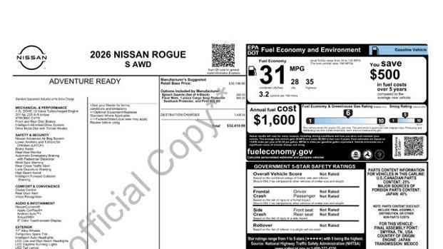 2026 Nissan Rogue S
