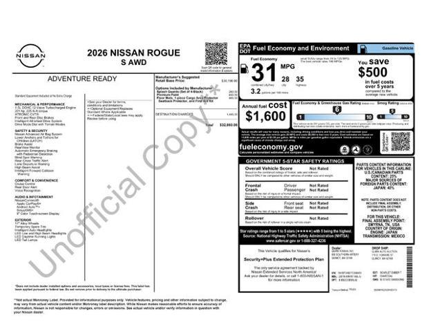 2026 Nissan Rogue - $26,995