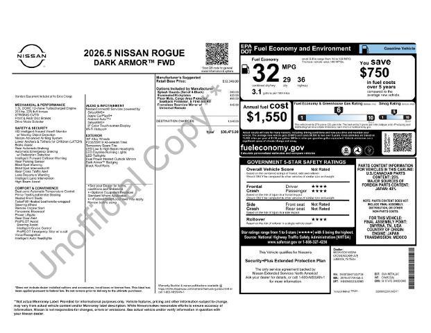 2026 Nissan Rogue - $30,735