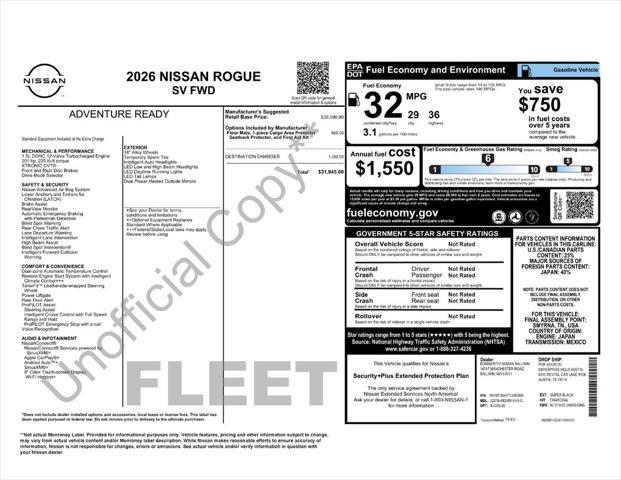 2026 Nissan Rogue - $25,249
