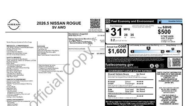 2026 Nissan Rogue SV