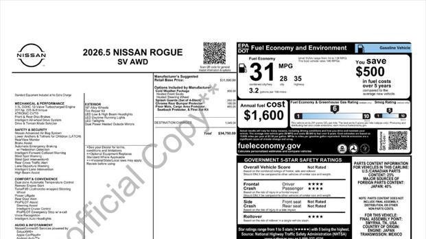 2026 Nissan Rogue SV