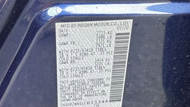 2020 Nissan Pathfinder SV