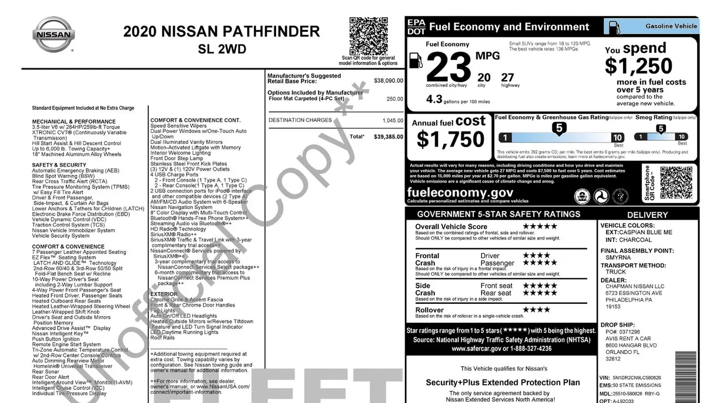 2020 Nissan Pathfinder SL