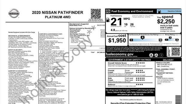 2020 Nissan Pathfinder Platinum