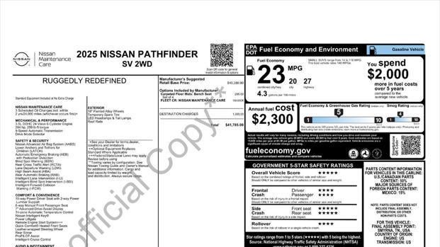 2025 Nissan Pathfinder SV