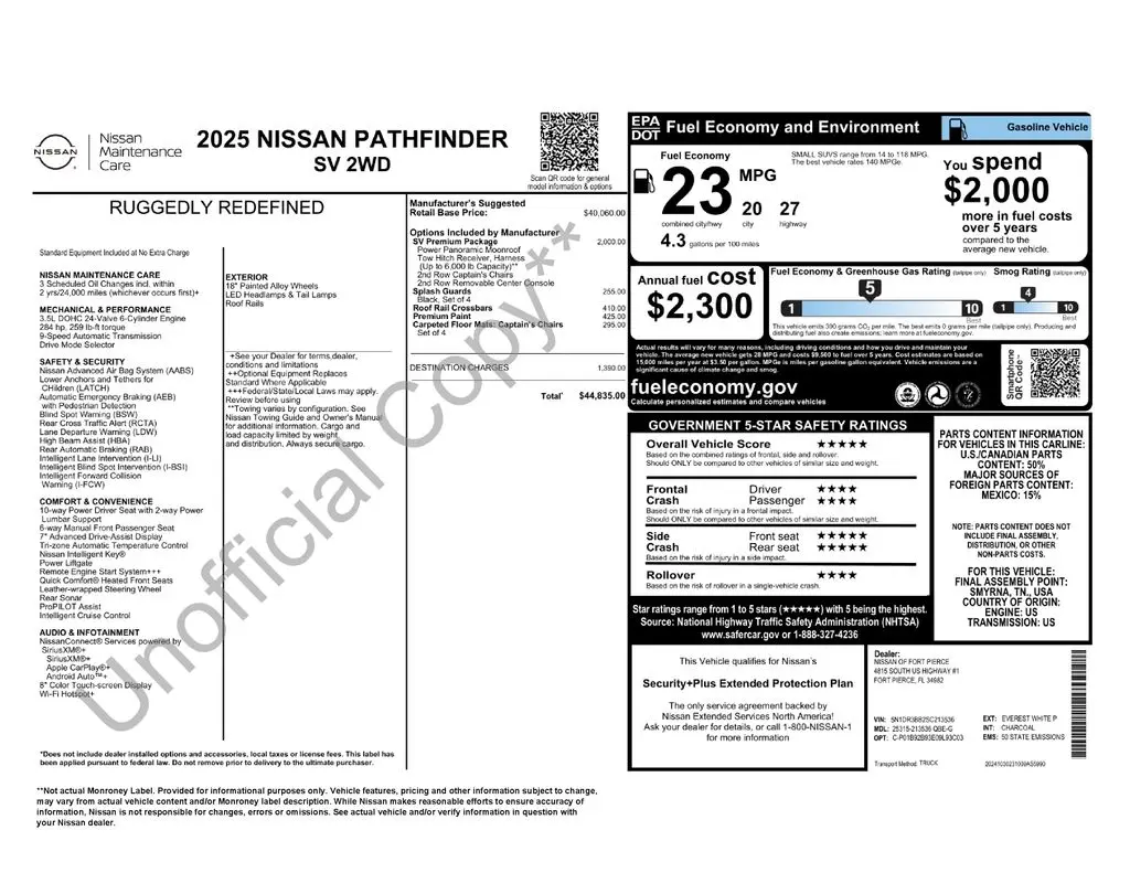 2025 Nissan Pathfinder - $29,319