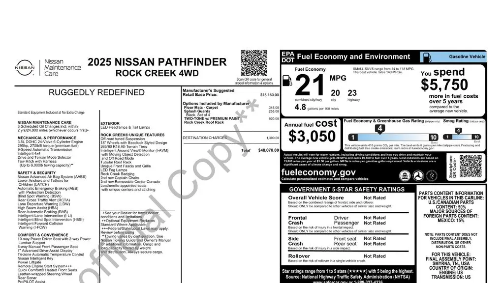 2025 Nissan Pathfinder SV