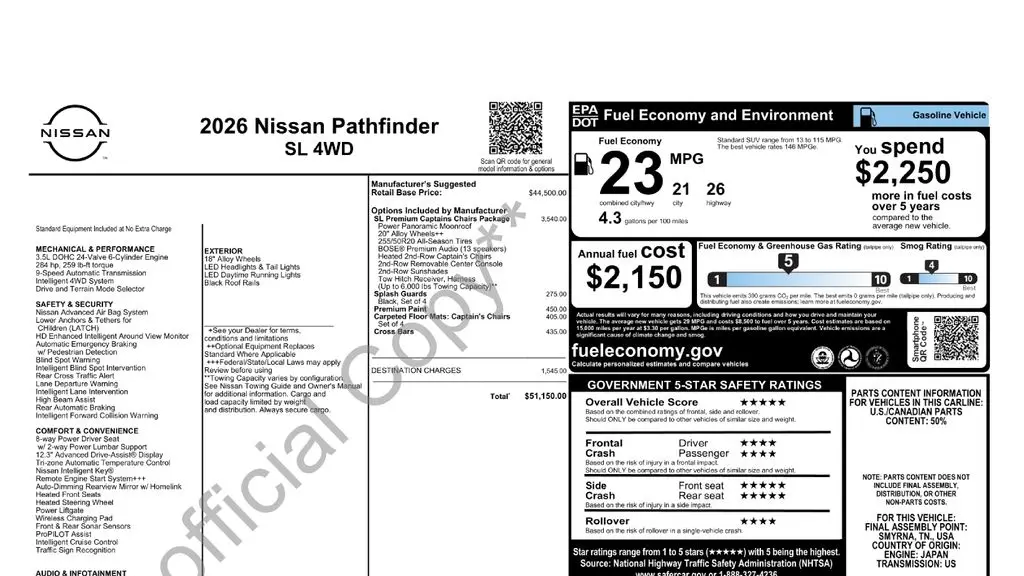 2026 Nissan Pathfinder SL