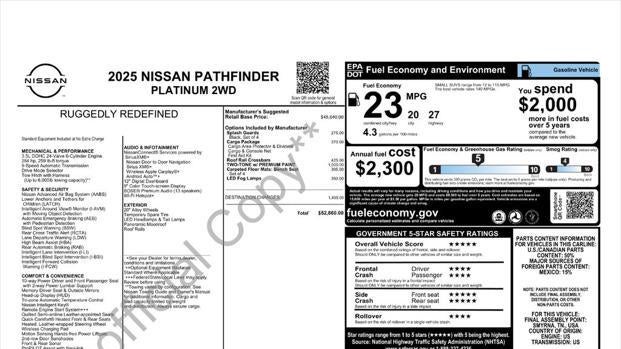 2025 Nissan Pathfinder Platinum