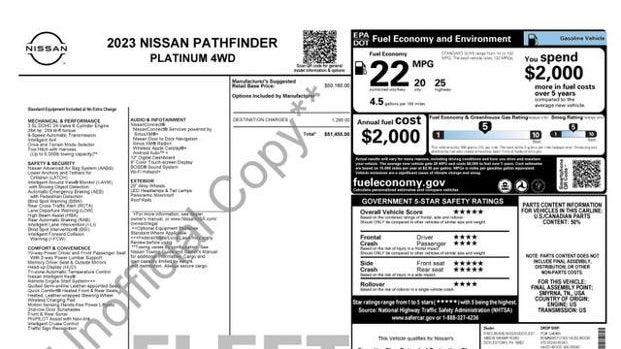 2023 Nissan Pathfinder Platinum