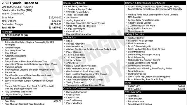 2026 Hyundai TUCSON SE