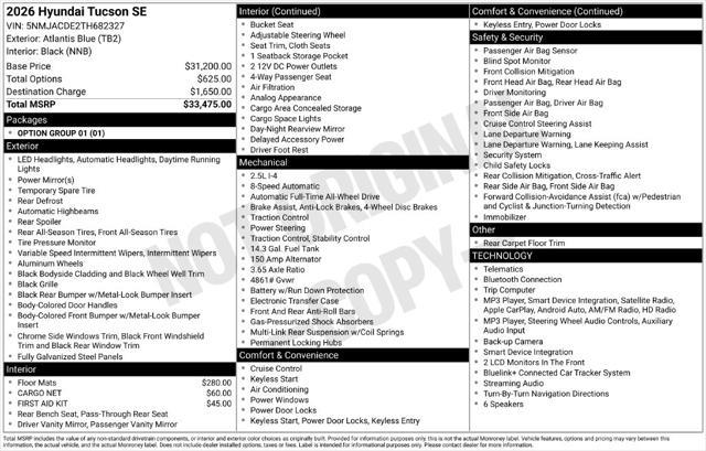 2026 Hyundai Tucson - $26,995
