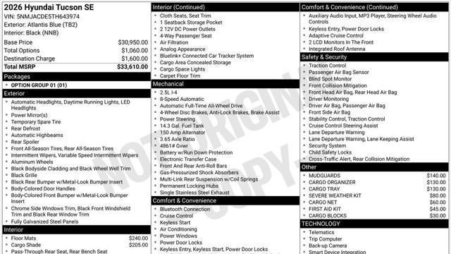 2026 Hyundai TUCSON SE
