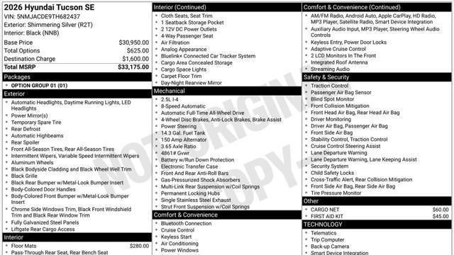 2026 Hyundai TUCSON SE