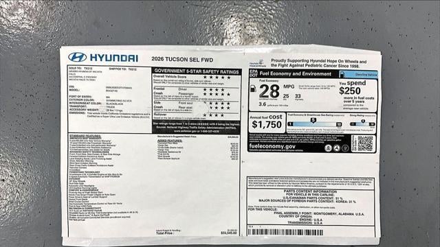 2026 Hyundai TUCSON SEL