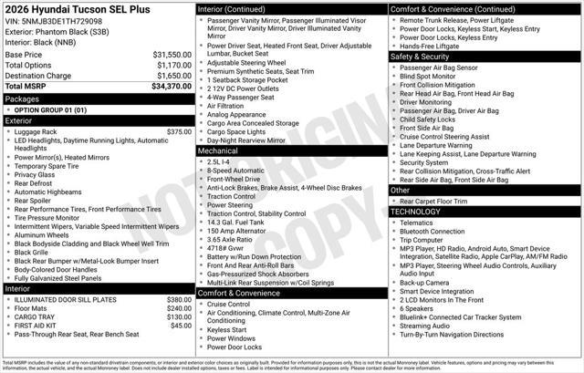 2026 Hyundai Tucson - $27,000