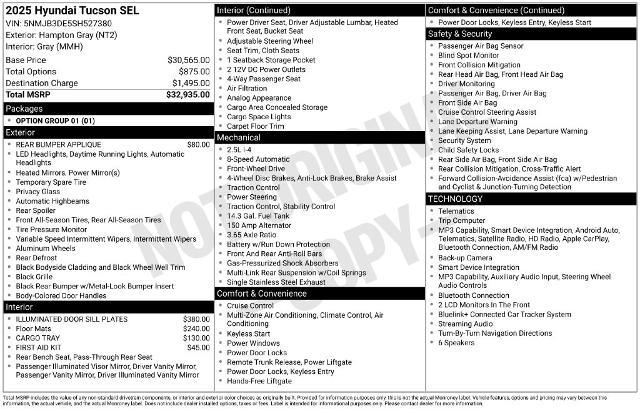 2025 Hyundai Tucson - $24,999