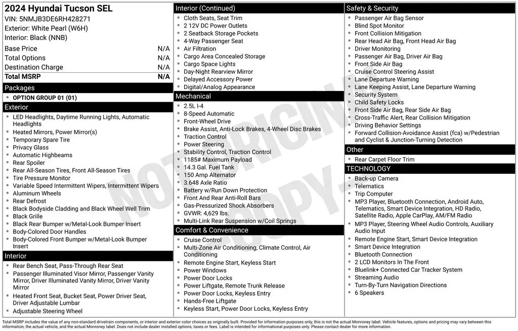 2024 Hyundai Tucson - $18,500