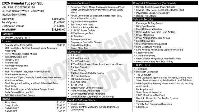 2026 Hyundai TUCSON SEL