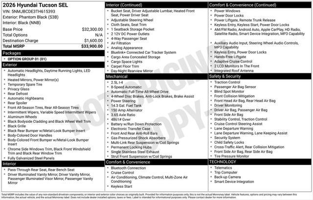 2026 Hyundai Tucson - $27,812