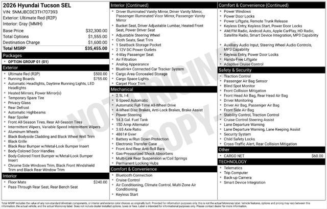 2026 Hyundai Tucson - $28,857