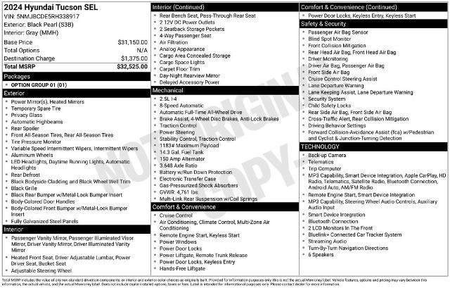 2024 Hyundai Tucson - $23,498