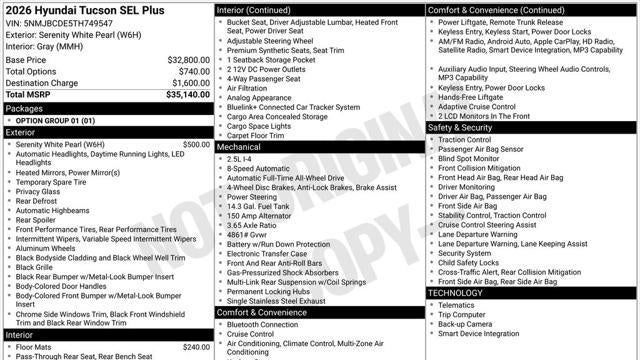 2026 Hyundai TUCSON SEL Plus