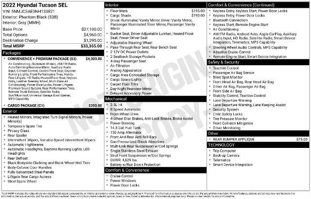 2022 Hyundai Tucson - $21,800