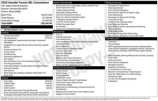 2025 Hyundai Tucson - $28,984