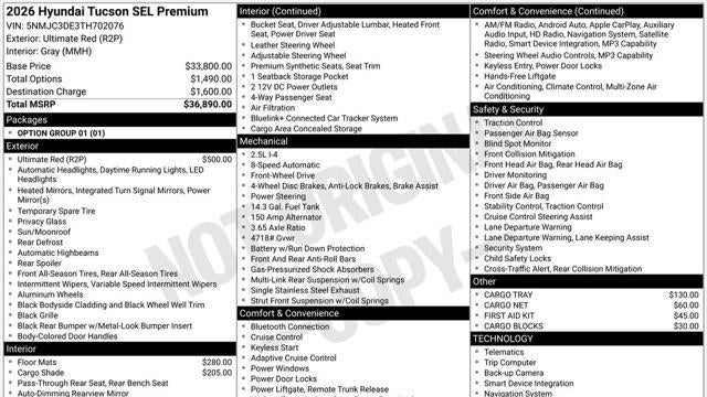 2026 Hyundai TUCSON SEL Premium