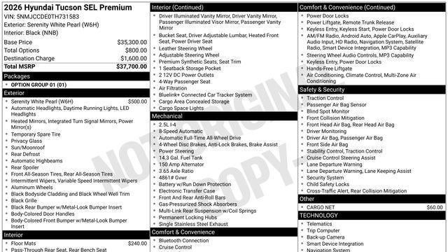 2026 Hyundai TUCSON SEL Premium