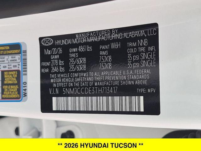 2026 Hyundai Tucson - $38,145