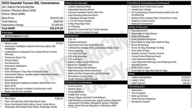 2025 Hyundai TUCSON SEL Convenience